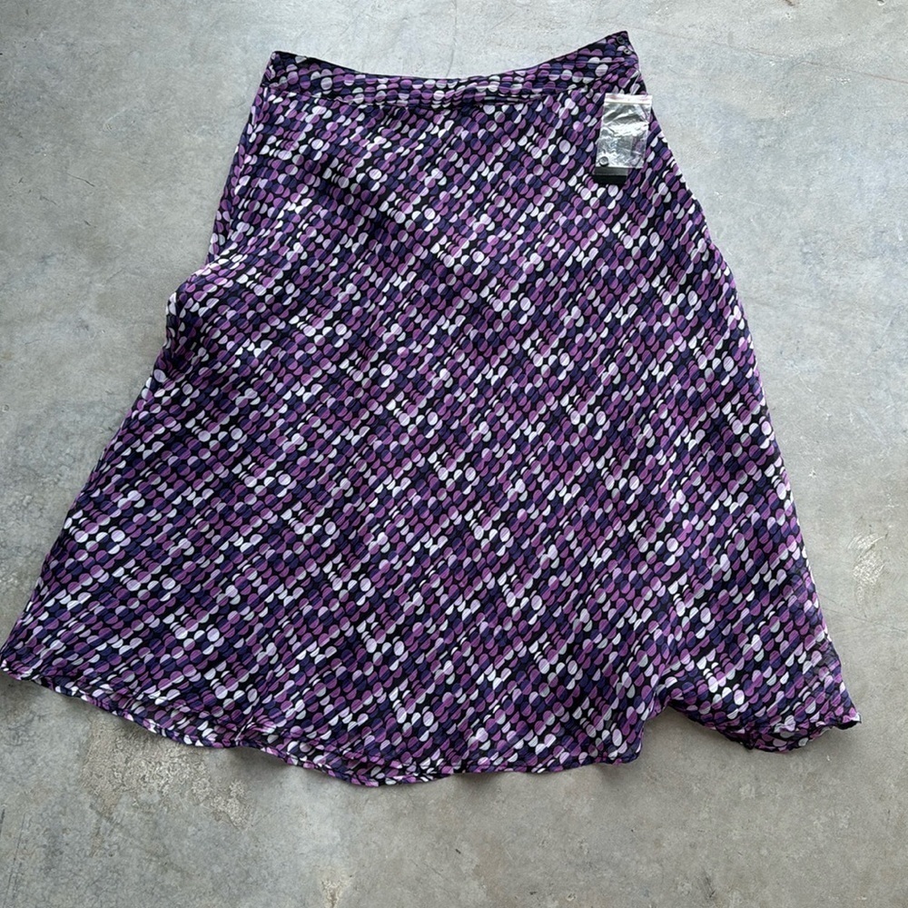 Style & Co Women’s Purple & White/Blue Midi Skirt Size 8 Petite